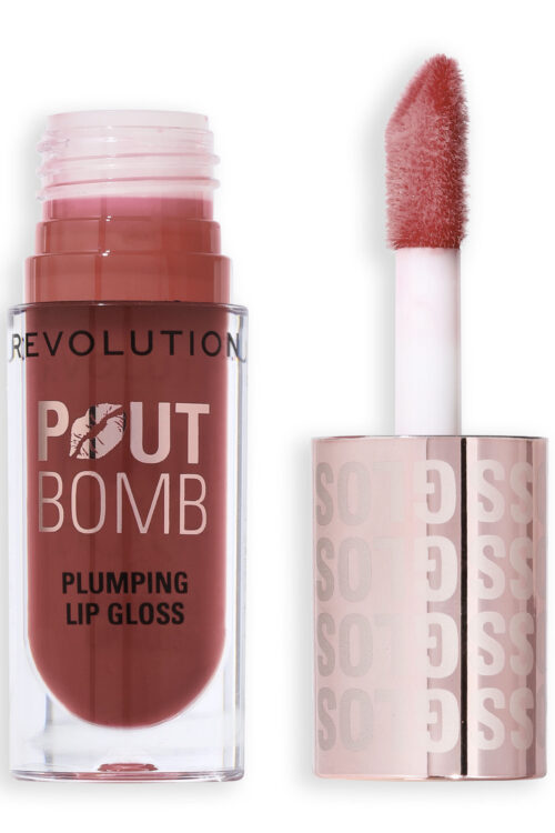 Revolution Pout Bomb Plumping Gloss Cookie Warm Nude