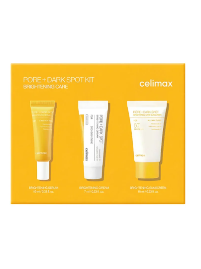 Celimax Pore + Dark Spot Brightening Kit – Serum 10ml + Cream 7ml + Sunscreen 10ml