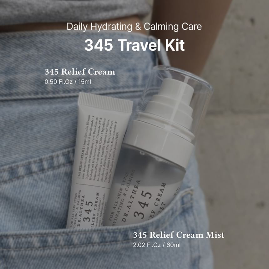Dr. Althea 345 Relief Travel Set – Mist 60ml + Serum 15ml + Cream 15ml